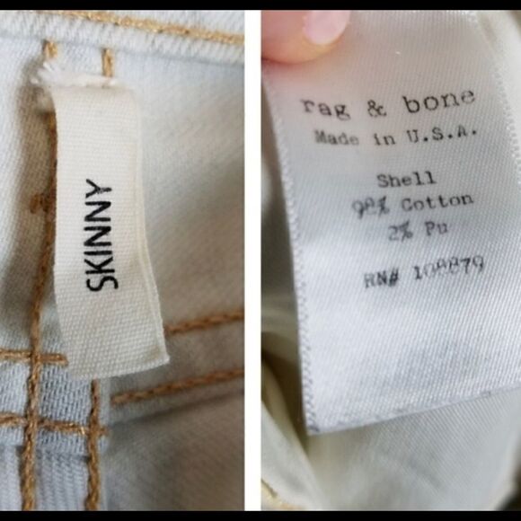 rag & bone White Light Wash Denim Jean Skinny - Picture 7 of 9